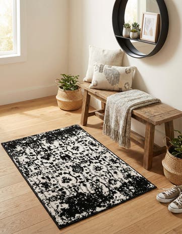 Black and White Oregon Rug