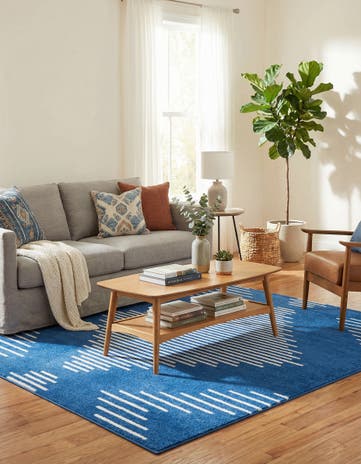 Navy Blue Kai Square Rug