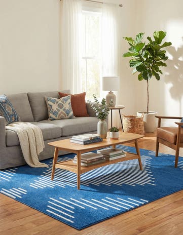 Navy Blue Kai Square Rug