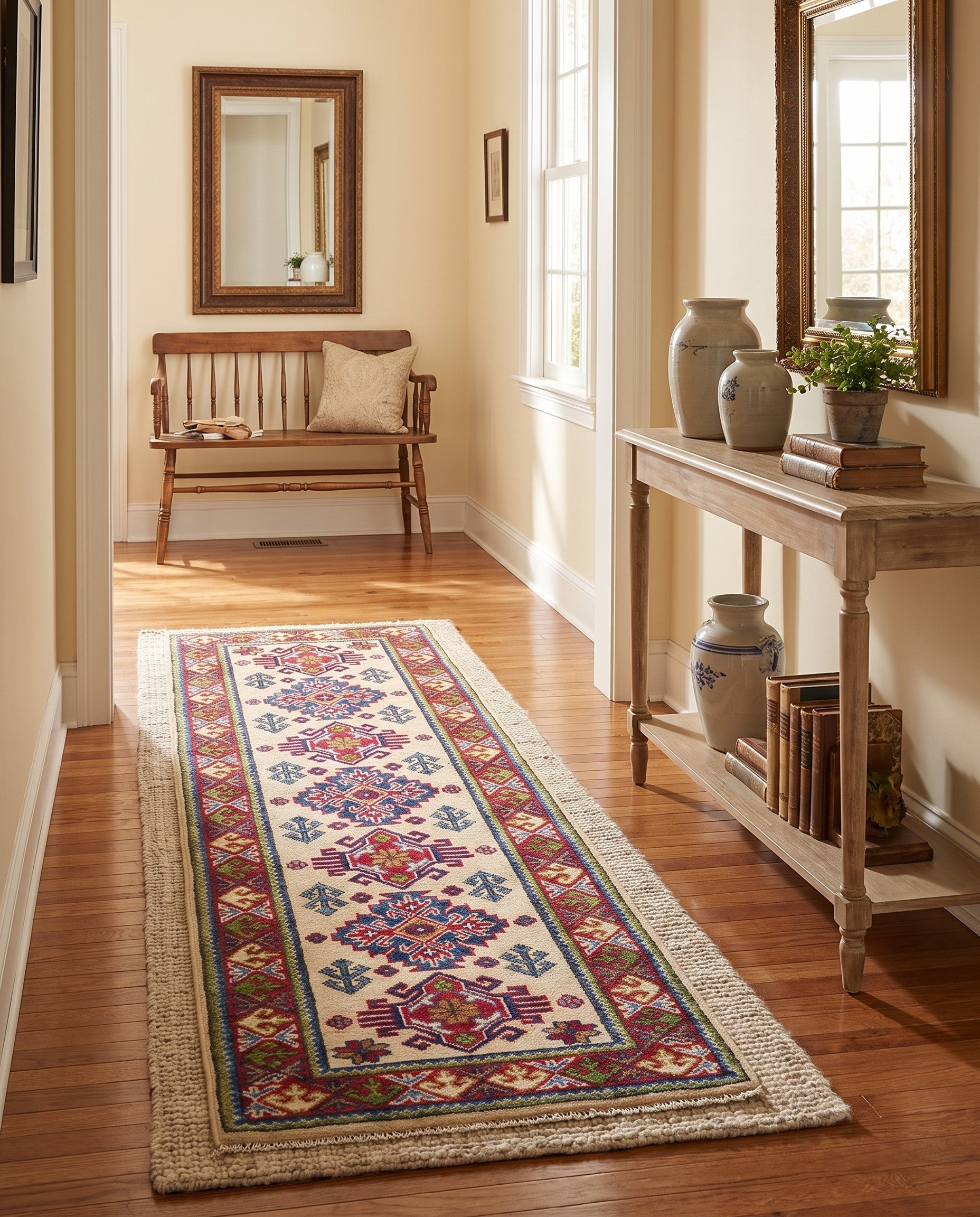 2' x 6' 2 Hand Knotted Kazak Runner Rug