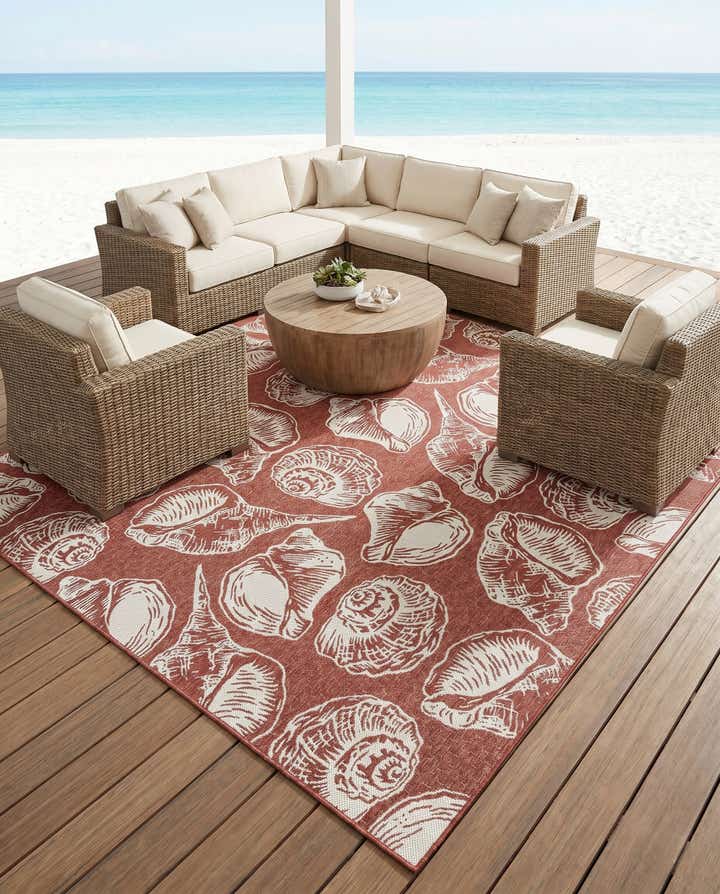 12' x 12' Easy-Clean Coastal Indoor / Outdoor Square Rug