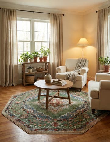 Green Isabella Octagon Rug