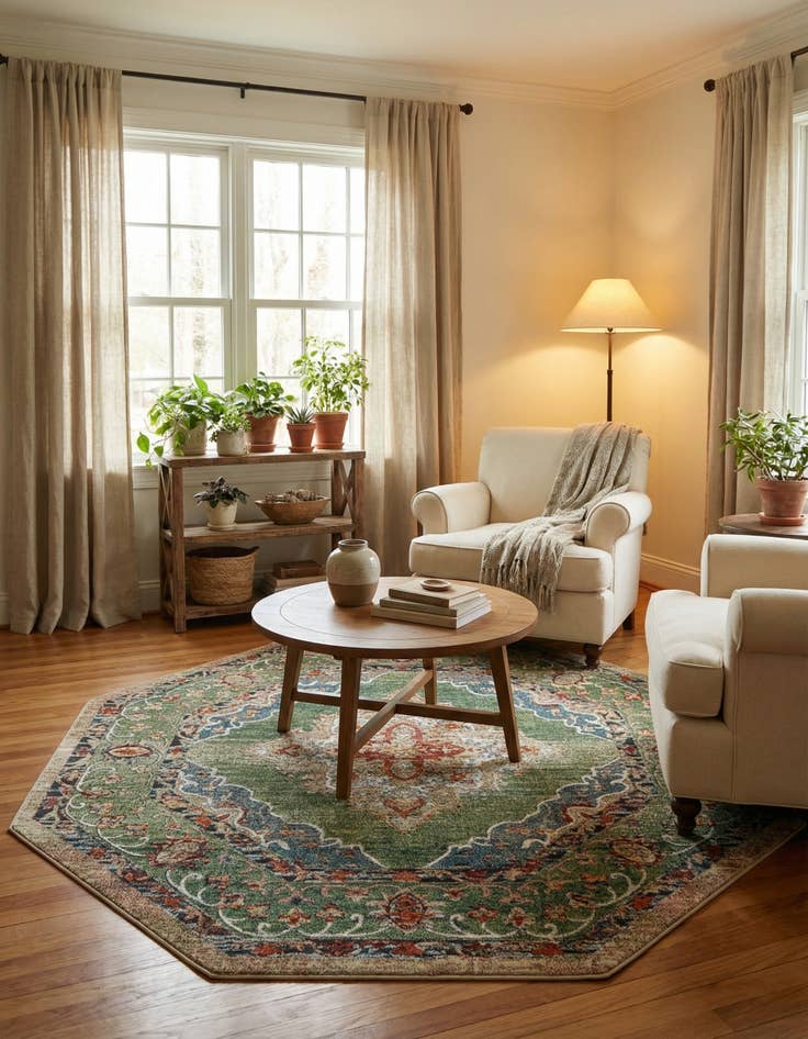 Detail image of 7' 10 x 7' 10 Isabella Octagon Rug