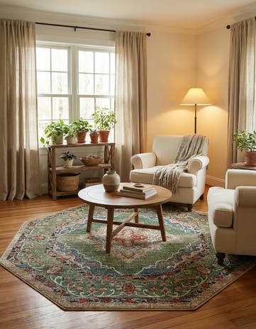Green Isabella Octagon Rug