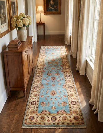 2' 9 x 8' 7 Hand Knotted Ariana Ziegler Runner Rug