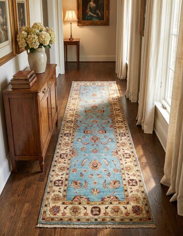 2' 9 x 8' 7 Hand Knotted Ariana Ziegler Runner Rug