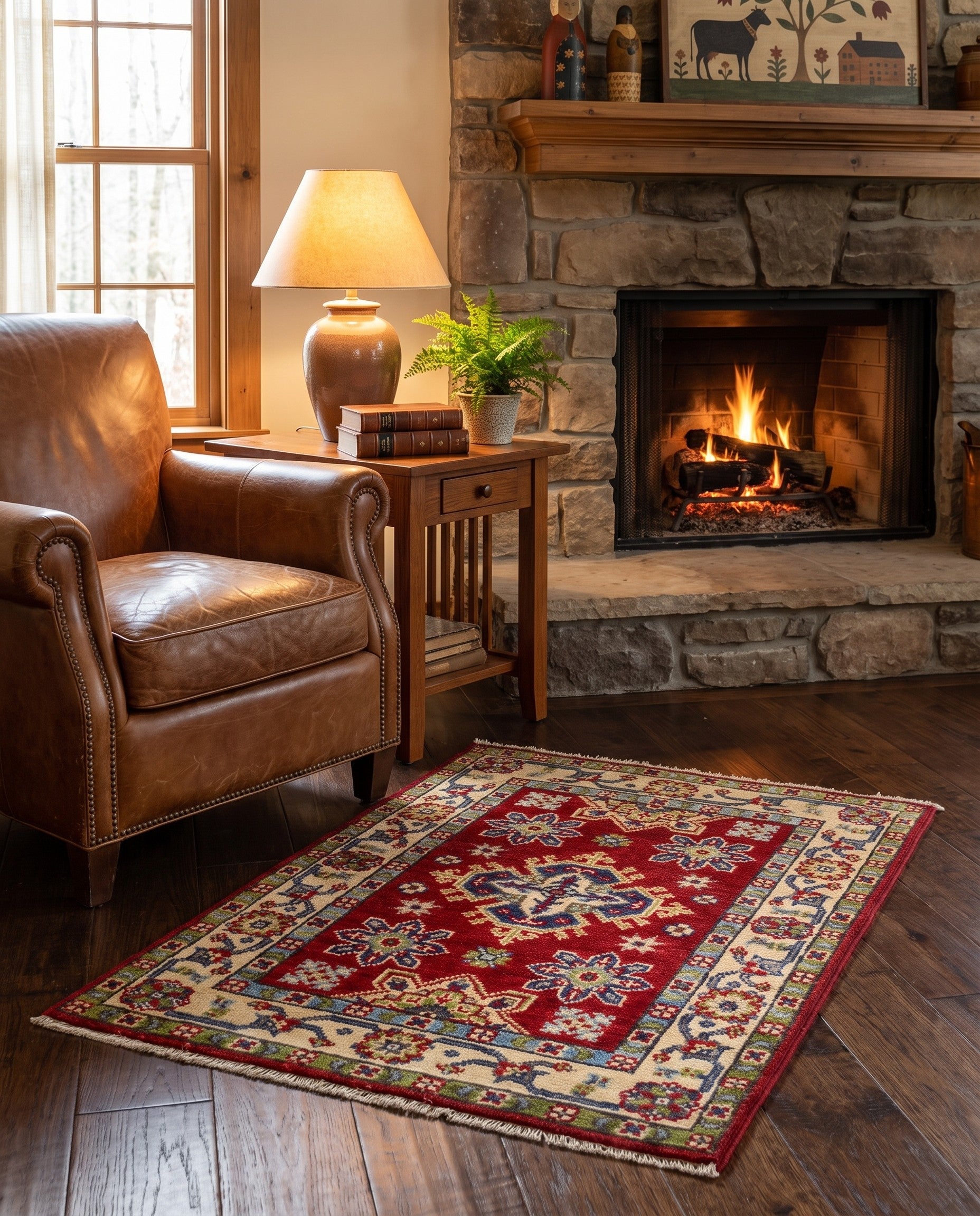 2' x 3' 1 Hand Knotted Kazak Rug