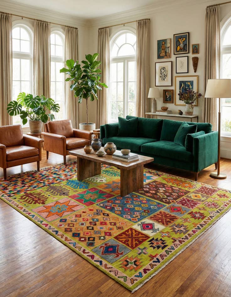 Detail image of 8' 5 x 10' Hand Knotted Balouch Wool Rug