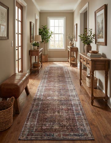 2' 7 x 14' Washable Nostalgia Runner Rug