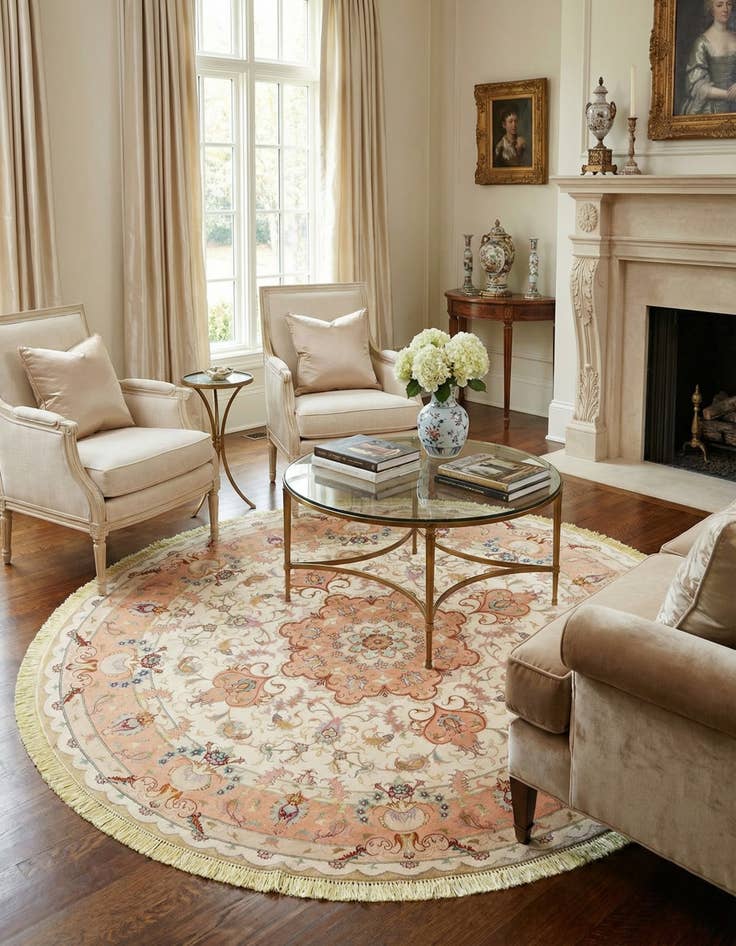 Detail image of 5' x 5' Tabriz Round Rug