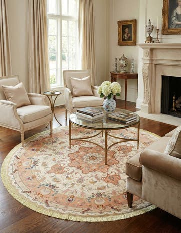 5' x 5' Tabriz Round Rug