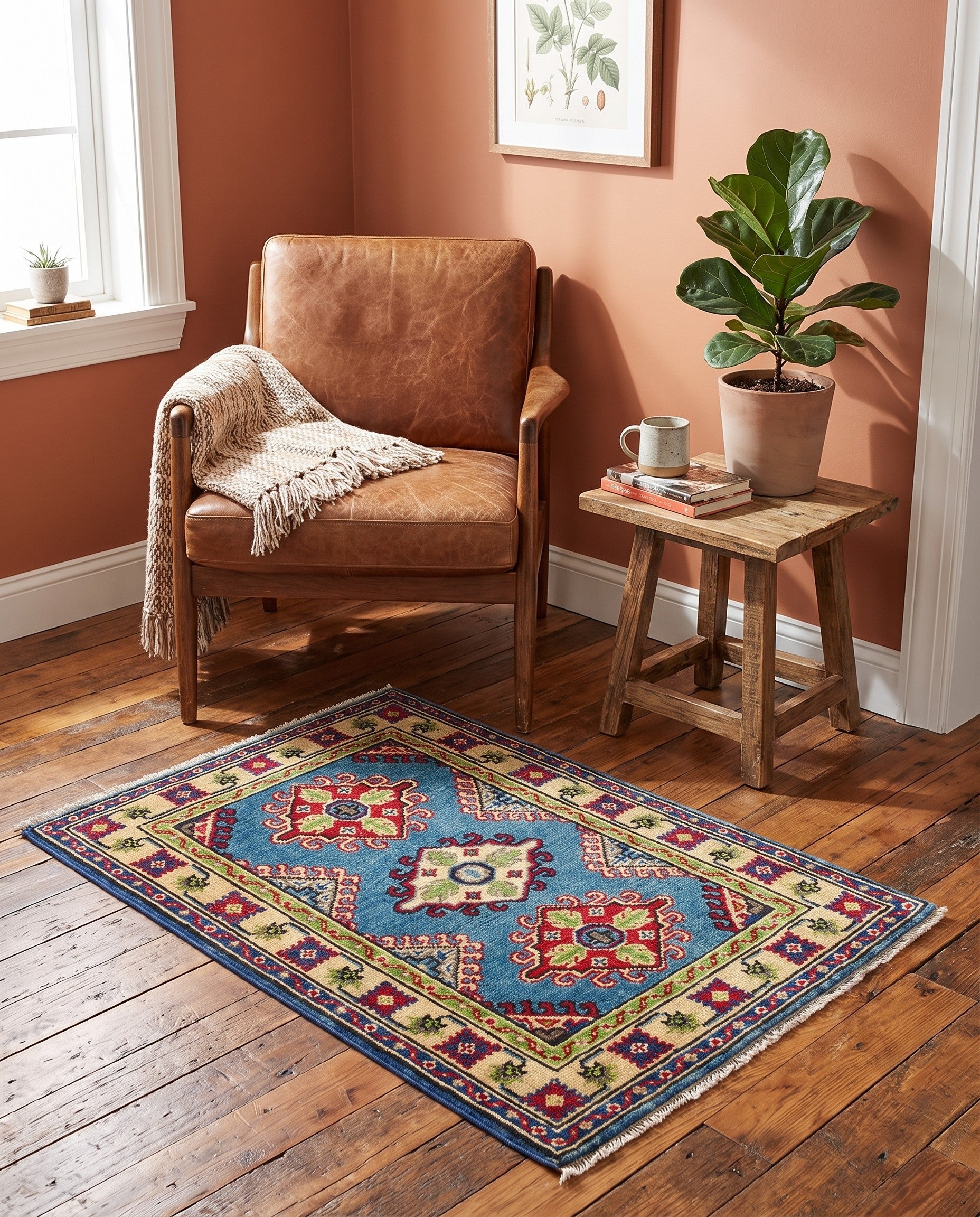 2' 1 x 3' Hand Knotted Kazak Rug