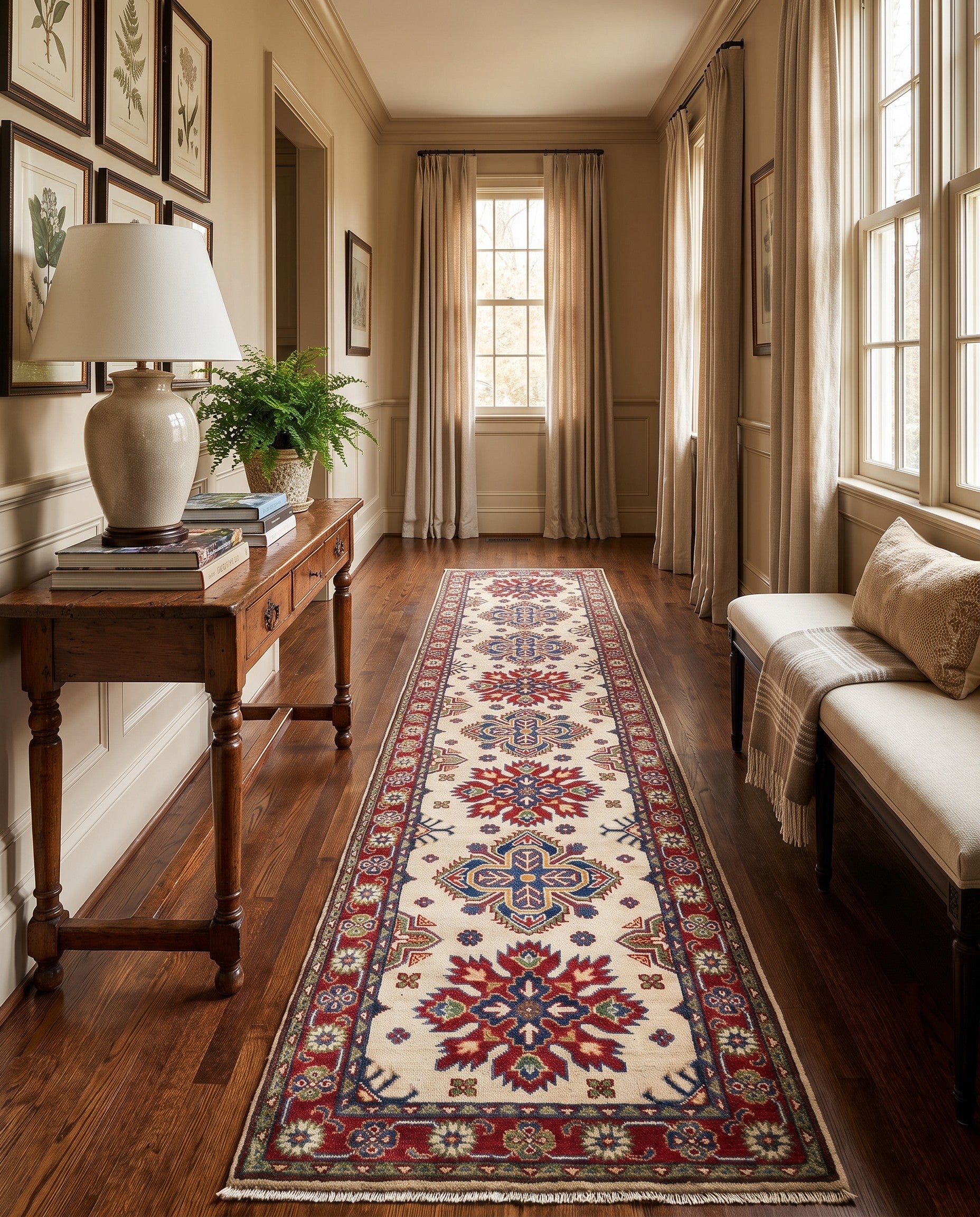 2' 9 x 9' 9 Hand Knotted Kazak Runner Rug