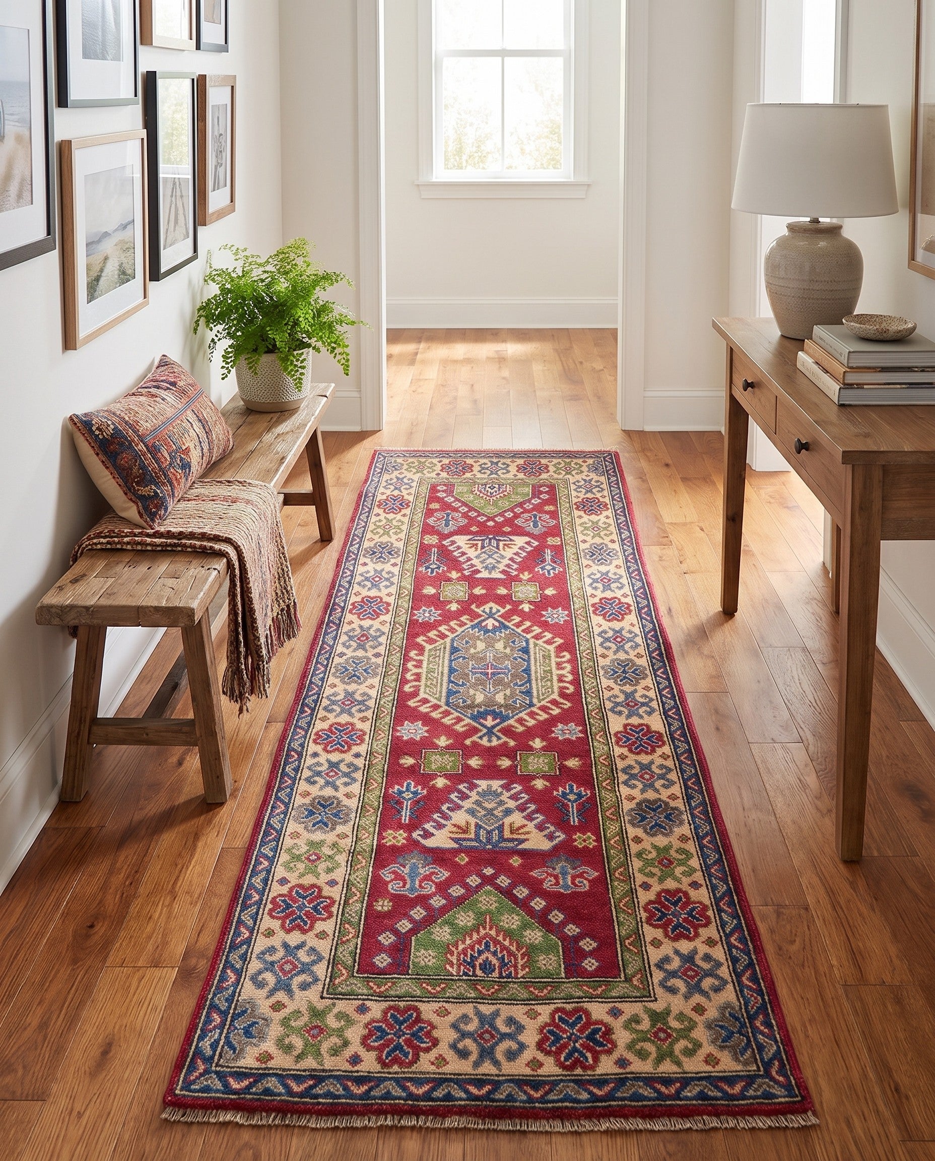 2' 7 x 6' 8 Hand Knotted Kazak Runner Rug