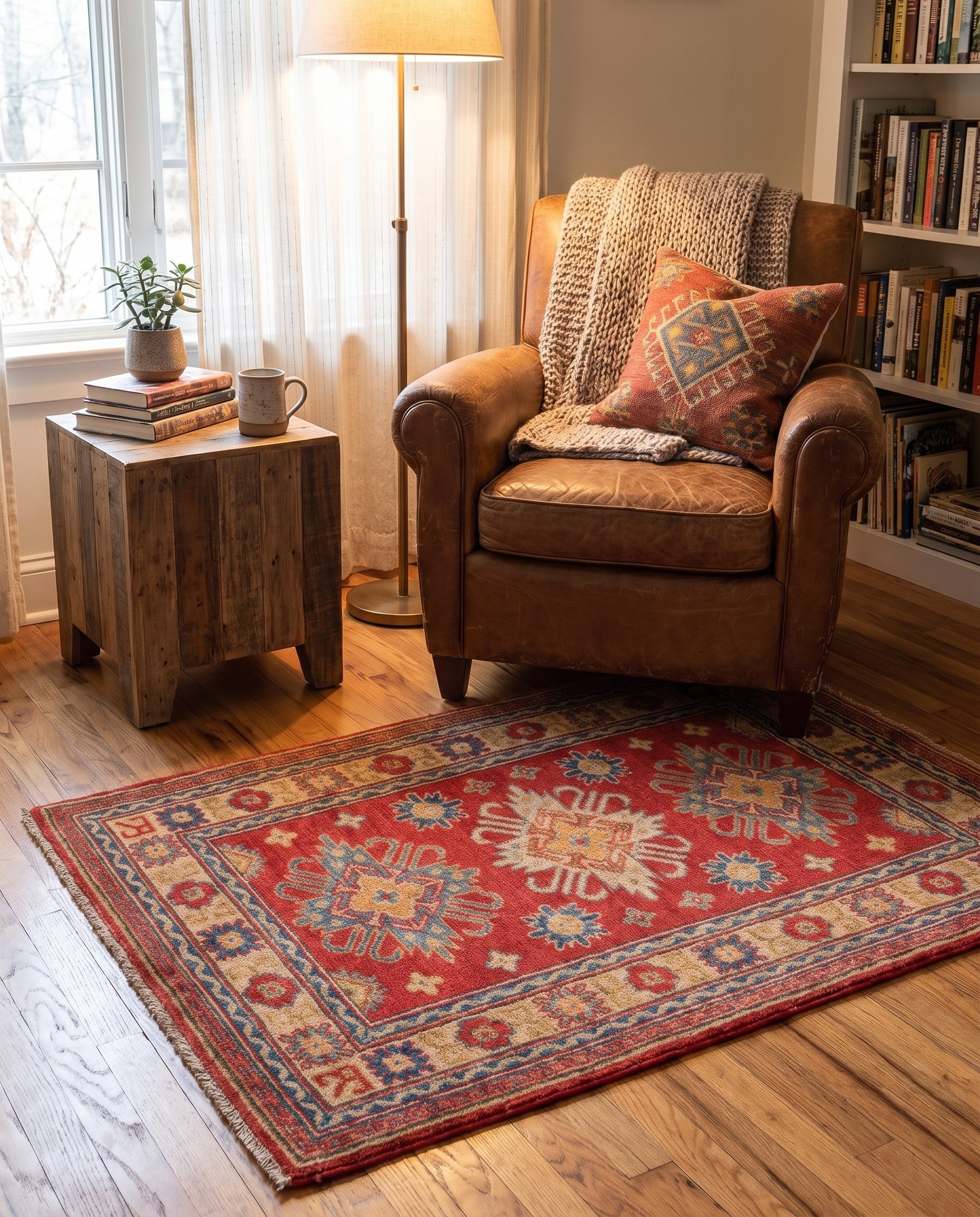 2' 7 x 4' 2 Hand Knotted Kazak Rug