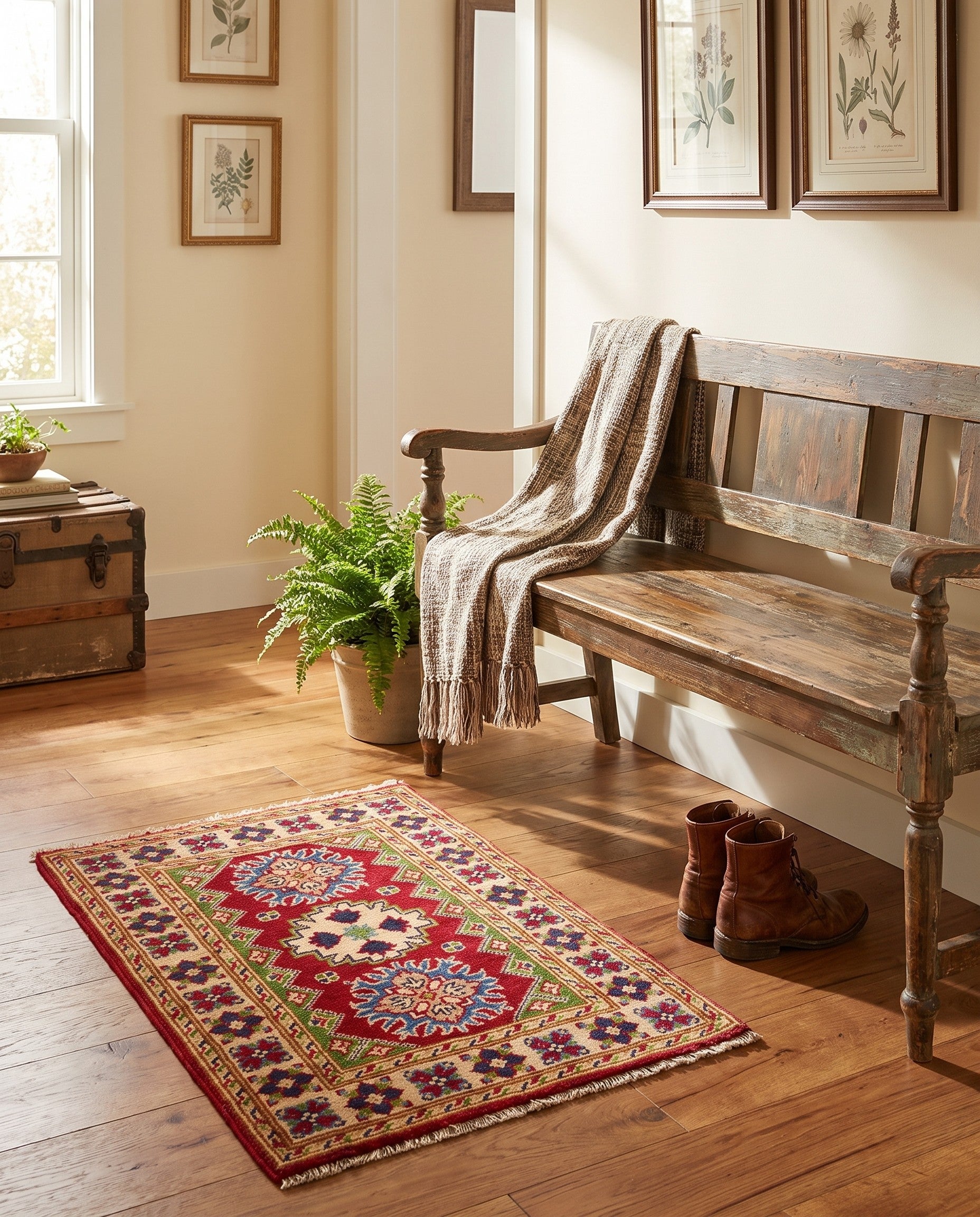 2' x 2' 11 Hand Knotted Kazak Rug