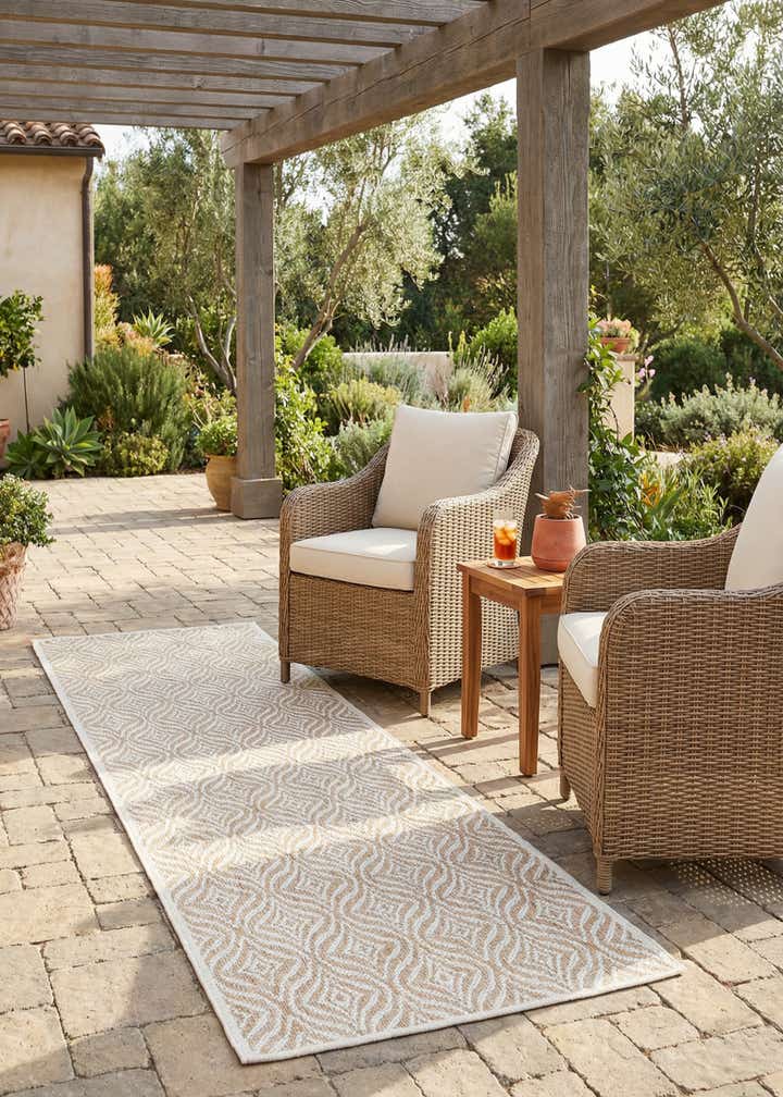 2' x 6' Easy-Clean Trellis Indoor / Outdoor Runner Rug