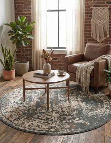 Gray Mojave Round Rug