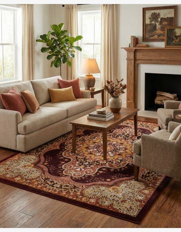 Burgundy Red Kamala Washable Rug