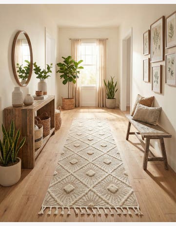 Ivory Boho Runner Rug