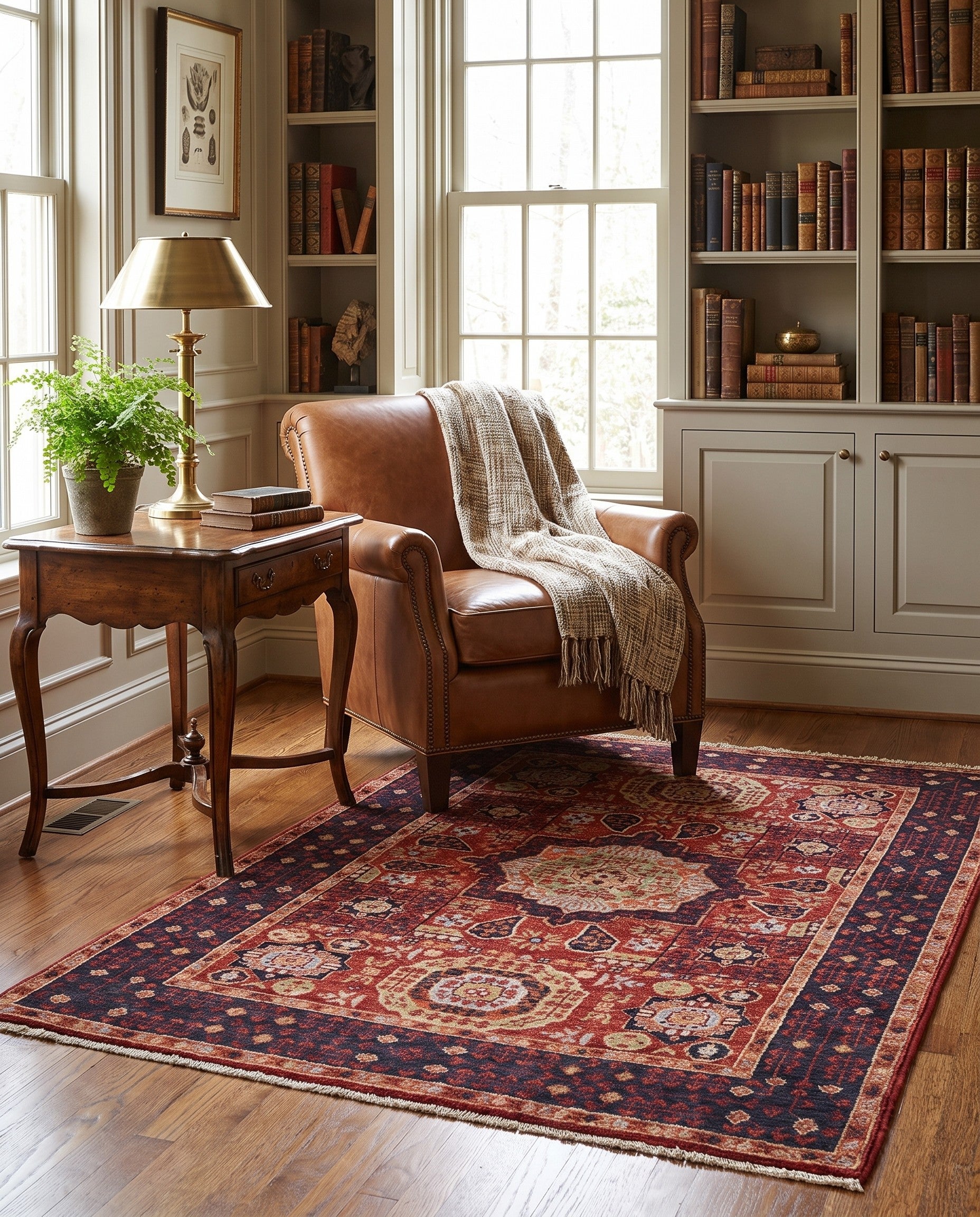 3' 5 x 4' 11 Hand Knotted Mamluk Ziegler Rug