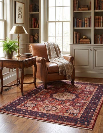 3' 5 x 4' 11 Hand Knotted Mamluk Ziegler Rug