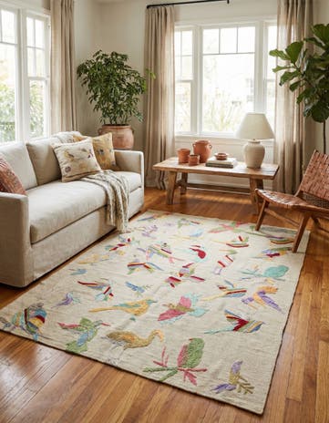 4' 2 x 5' 8 Hand Woven Kilim Suzani Wool Rug