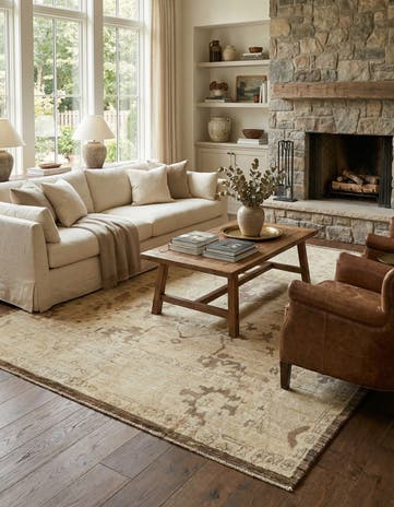 8' 4 x 10' 2 Hand Knotted Oushak Wool Rug
