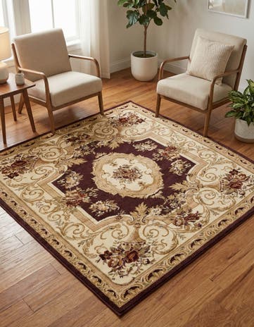Brown Chateau Square Rug