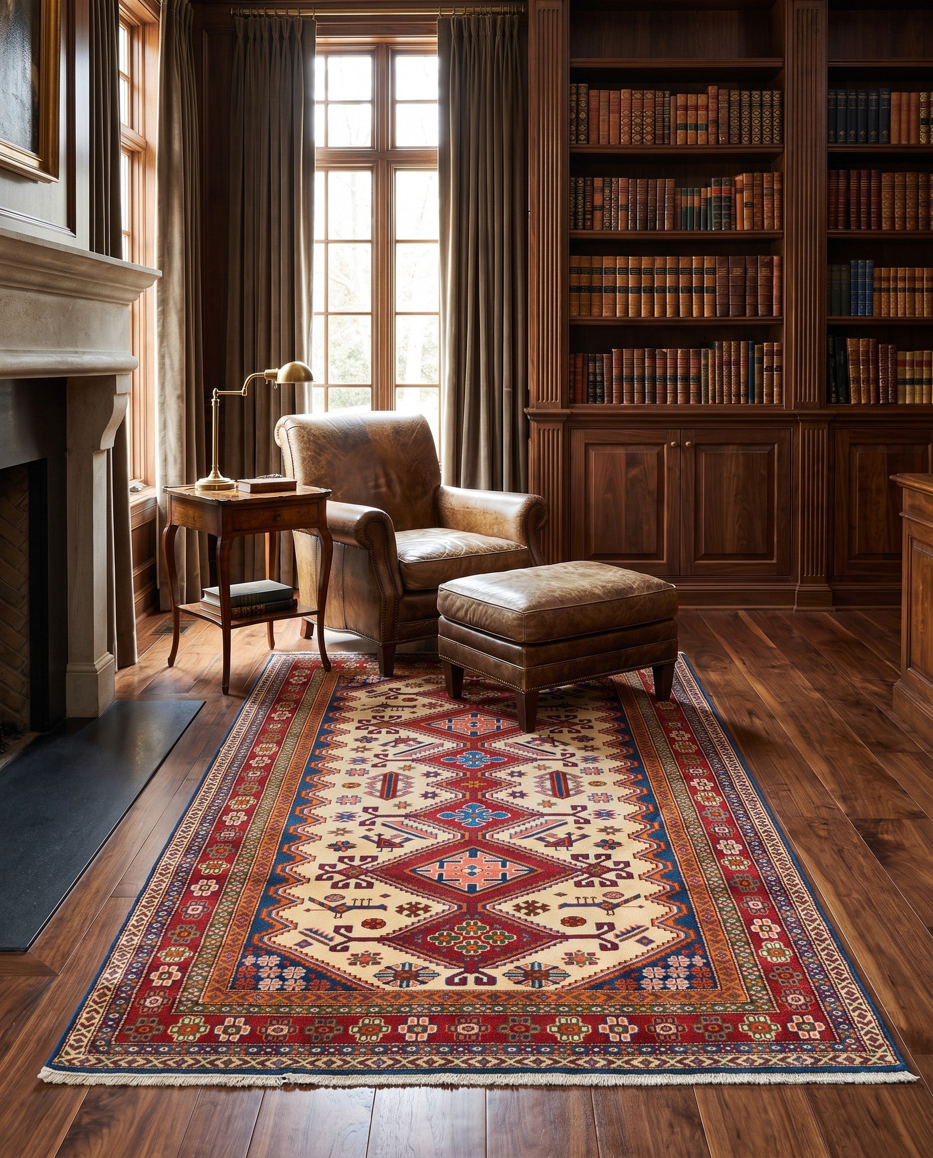 4' 2 x 5' 11 Hand Knotted Shirvan Rug