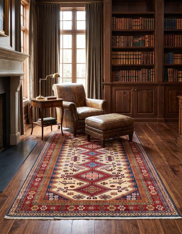 4' 2 x 5' 11 Hand Knotted Shirvan Rug