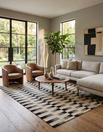 6' x 7' Hand Woven Kilim Modern Wool Square Rug