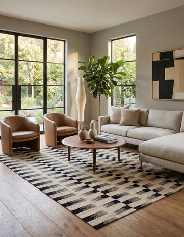 6' x 7' Hand Woven Kilim Modern Wool Square Rug