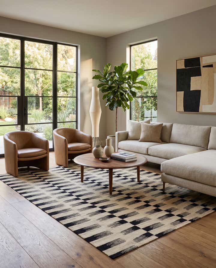 6' x 7' Hand Woven Kilim Modern Wool Square Rug
