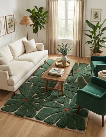 6' 1 x 9' Handtufted Wool Rug