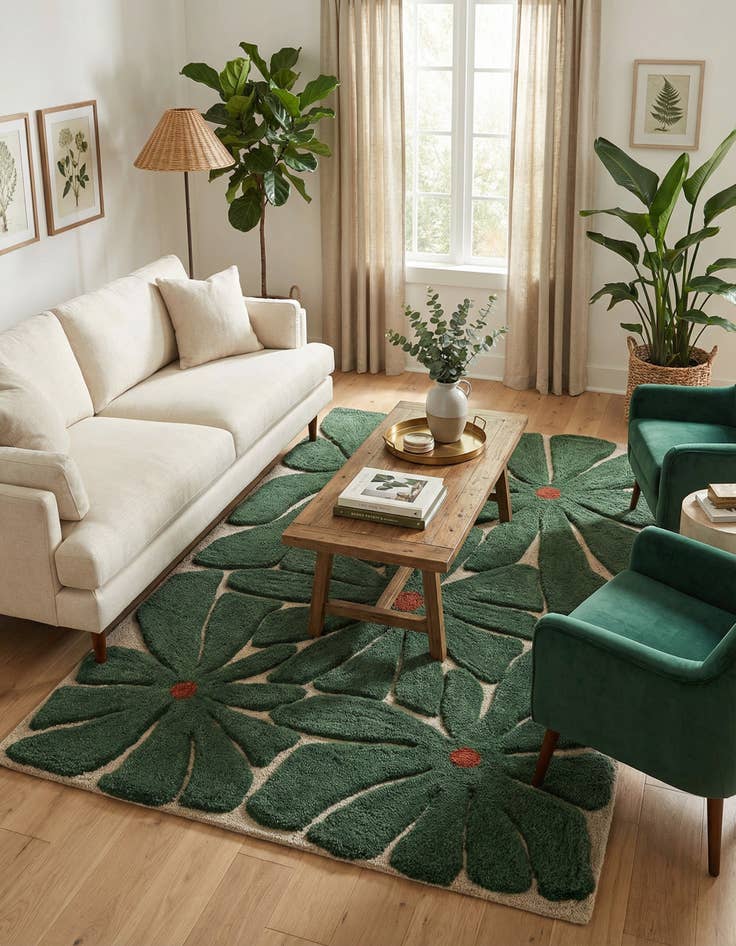 Detail image of 6' 1 x 9' Handtufted Wool Rug