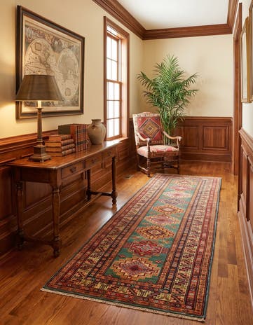2' 6 x 10' 3 Hand Knotted Kazak Runner Rug