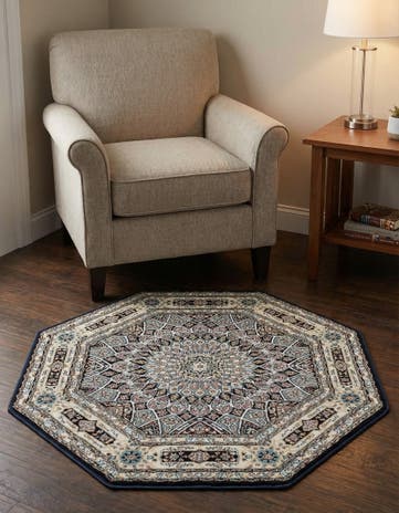 3' x 3' Nain Design Octagon Rug