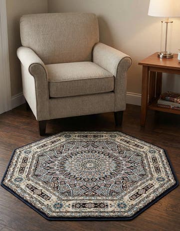 3' x 3' Nain Design Octagon Rug