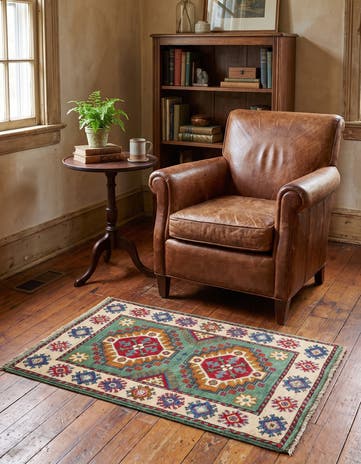 2' x 3' Hand Knotted Kazak Rug