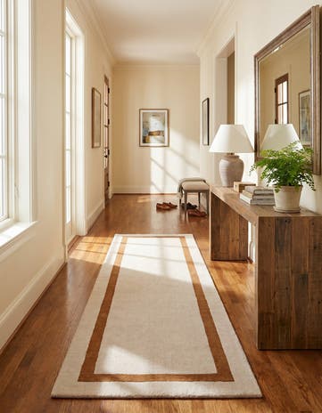 2' 7 x 8' Jill Zarin Border Wool Runner Rug