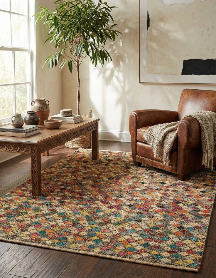 Detail image of 5' 8 x 8' 2 Hand Knotted Balouch Wool Rug