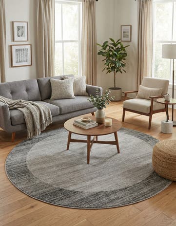 Light Gray Loft Round Rug