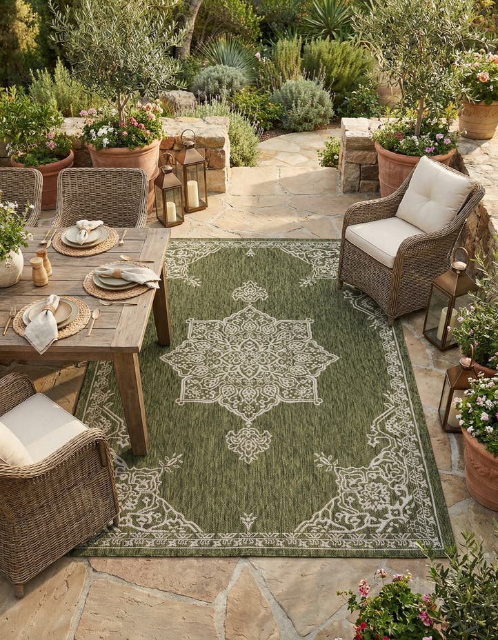 5' 3 x 8' Easy-Clean Traditional Indoor / Ou...
