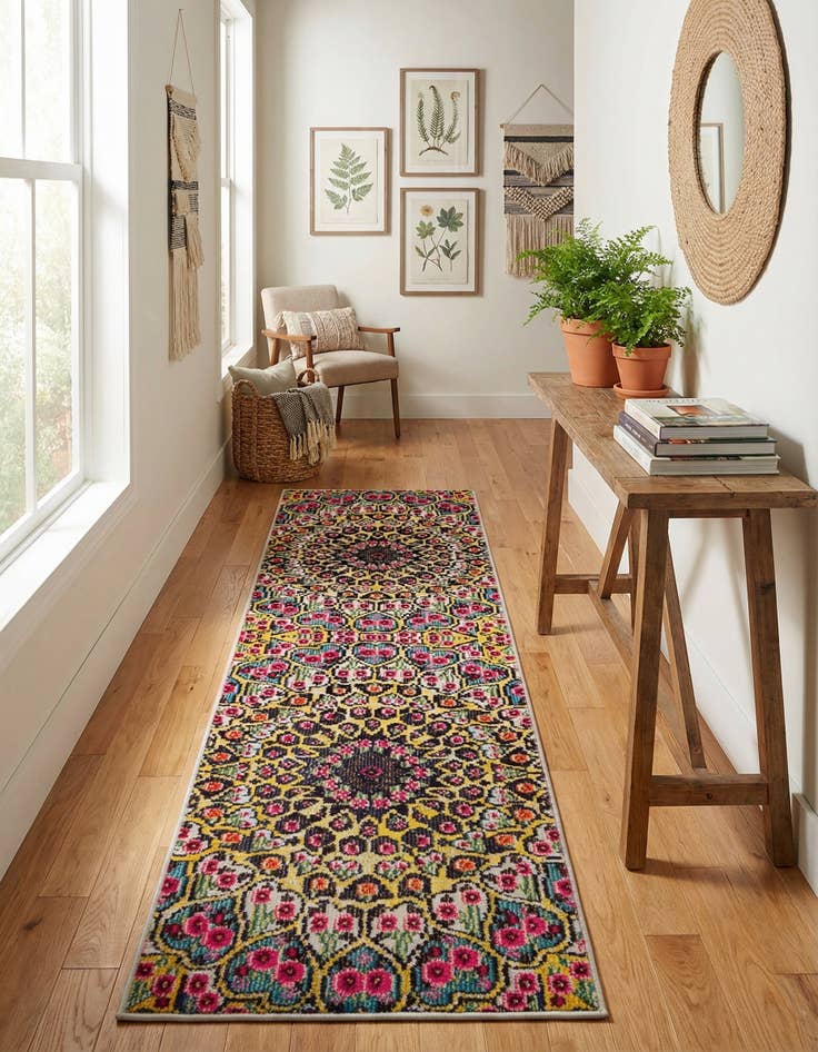 Detail image of 2' x 6' 9 Washable Carnevale Runner Rug