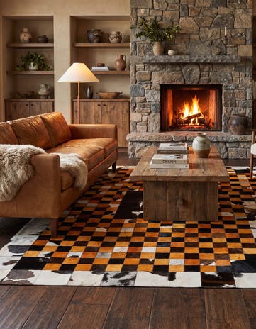 5' x 8' Cowhide Stocks Rug