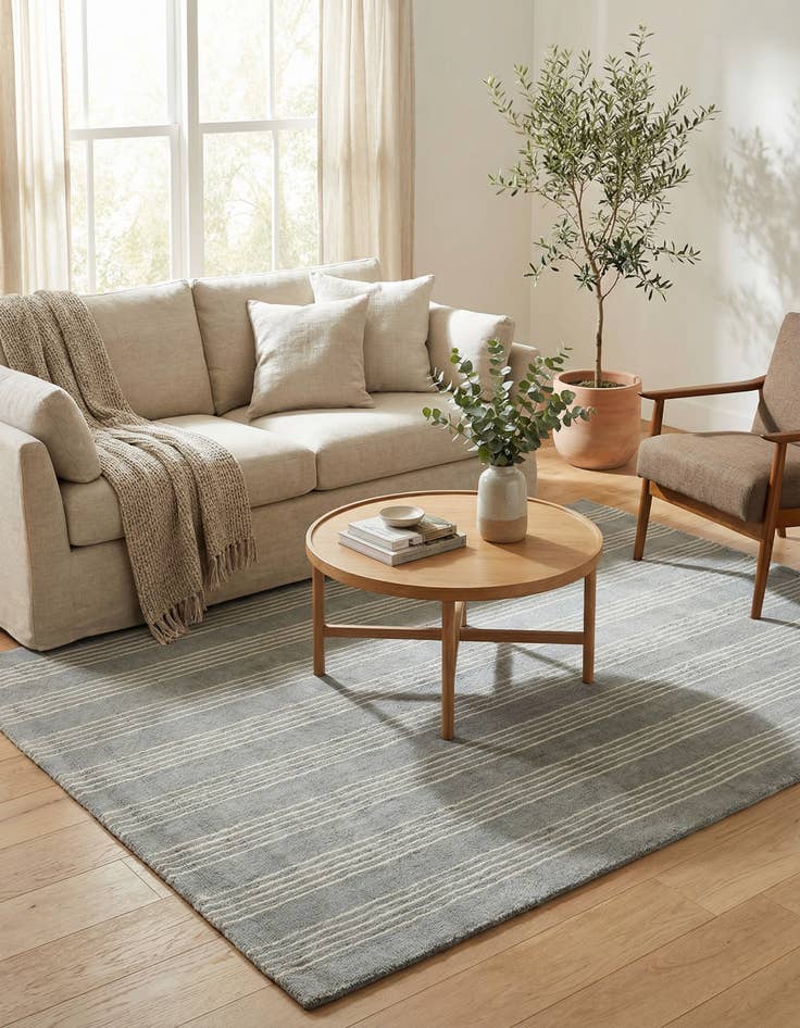 Detail image of  4' 1 x 6' 1 Jill Zarin Striped Wool Rug