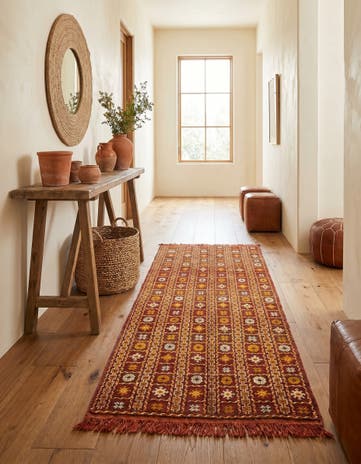 4' 5 x 8' 2 Hand Knotted Moroccan Wool Runner Rug