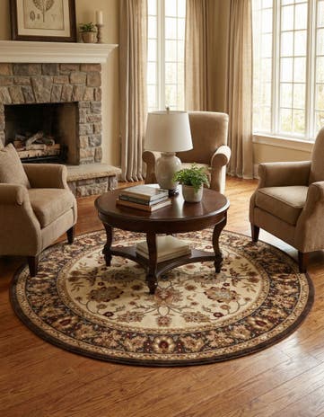 Cream Aditi Round Rug