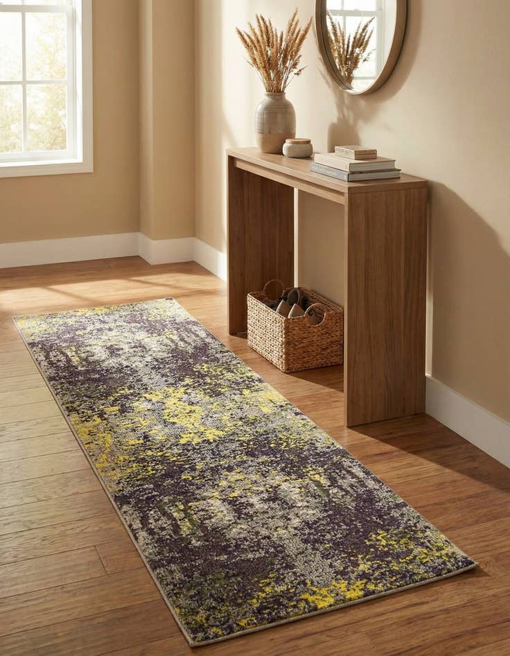 Detail image of 2' 2 x 6' 7 Washable Hyacinth Runner Rug